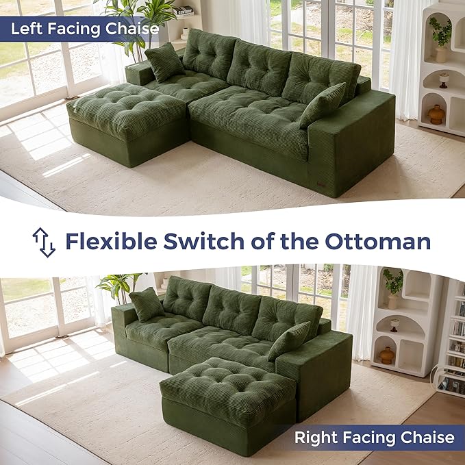 MAXYOYO 104" L Shaped Modular Sectional Sofa