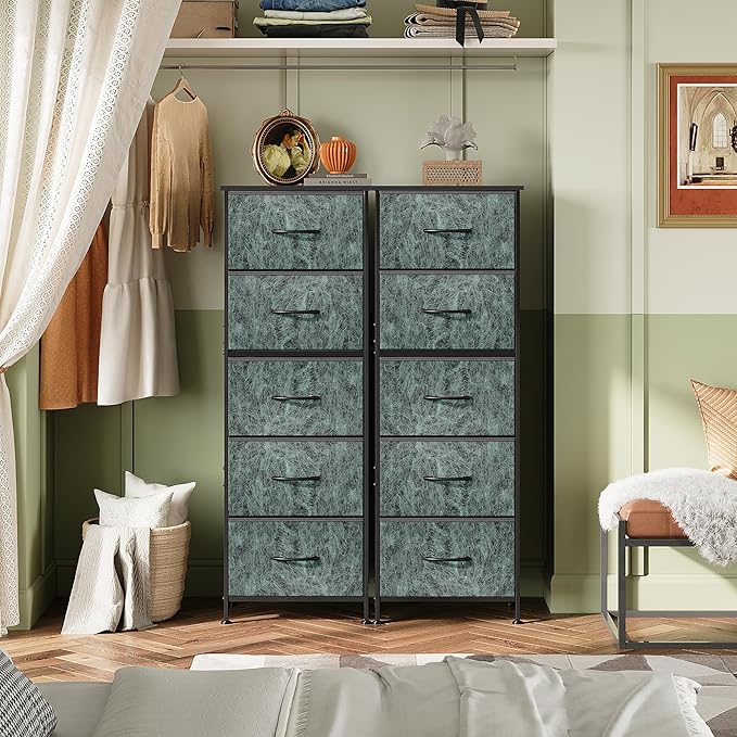 WLIVE Fabric Dresser, 5-Drawer Tall Dressers