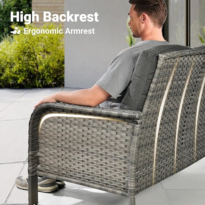 ovios 5-Piece Patio Furniture Set, Outdoor Wicker Sofa