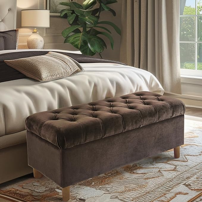 Homepop Home Decor | Tufted Ainsley Button Storage Ottoman Bench