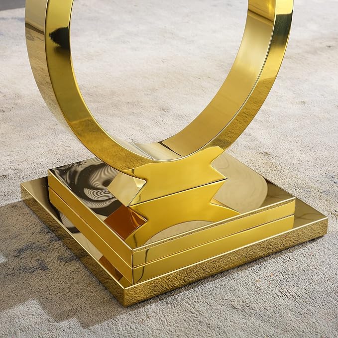 Henf Marble End Table Modern White Faux Marble Sofa Side Table
