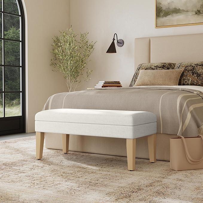 Homepop Home Decor | Upholstered Decorative Storage Ottoman Bench | Ottoman