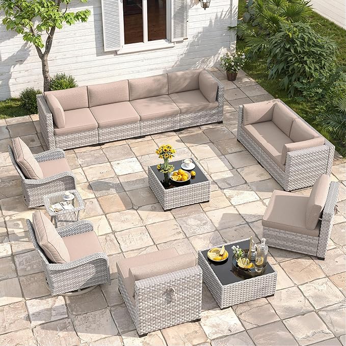 10-Seat Modern Patio Furniture Set