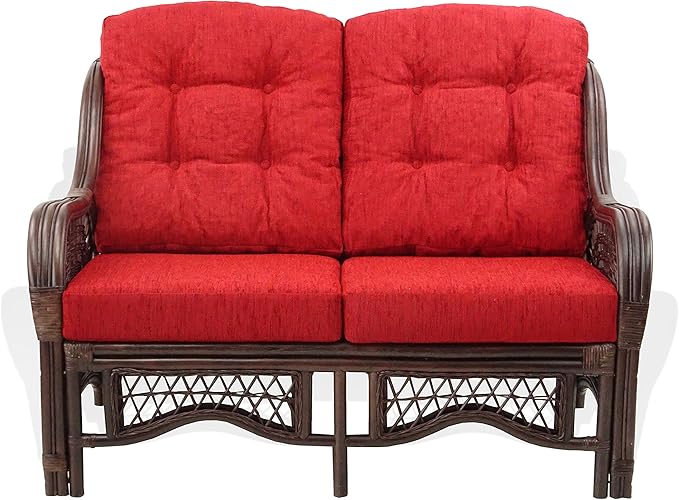 Malibu Lounge Loveseat Sofa Natural Rattan Wicker Handmade Design