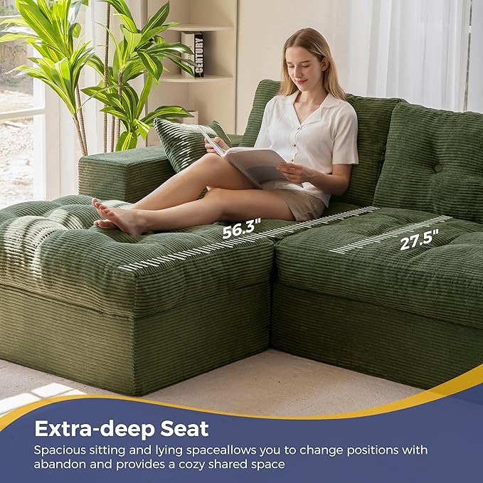 MAXYOYO 104" L Shaped Modular Sectional Sofa