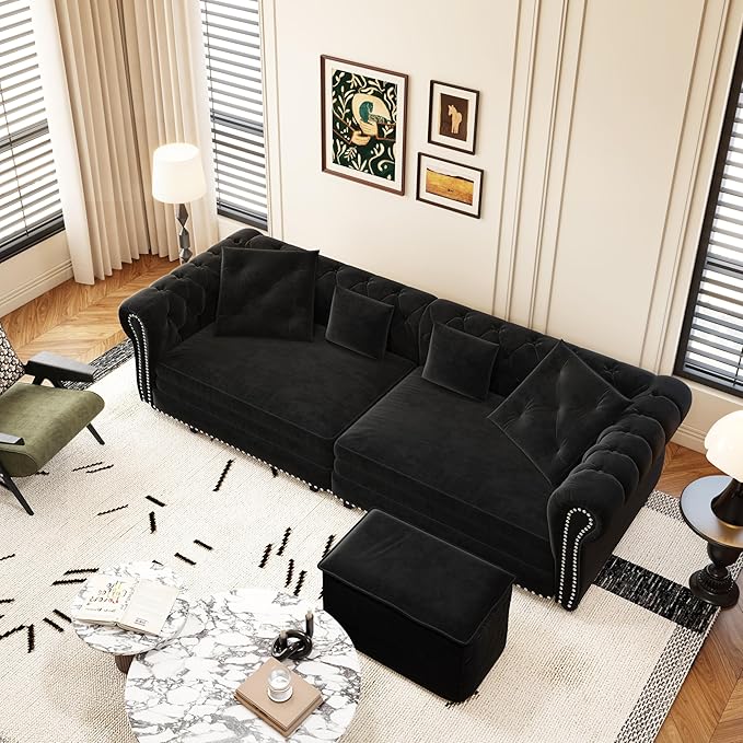 89" Velvet Convertible Sofa Bed Couch