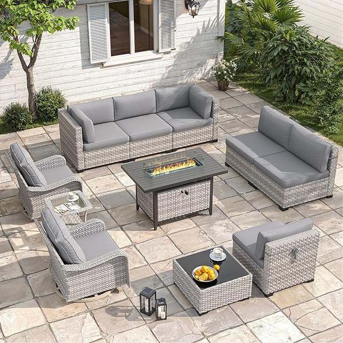 8-Seat Outdoor Wicker Patio Furniture Set