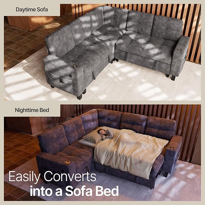 Marsail 84.6" Sectional Sleeper Sofa