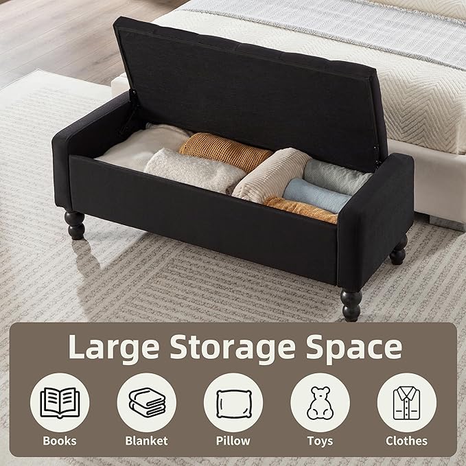 50" W Storage Ottoman Bench