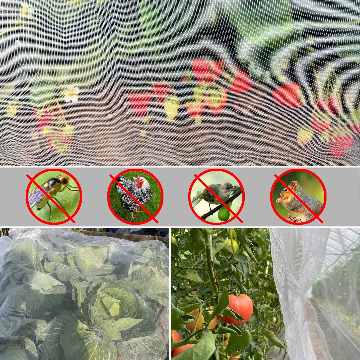 Garden Mesh Netting 10'x33' Plants Covers Ultra Fine Bug Cover Keep Trees Vegetables Fruits from Cicada Mosquito Netting for Patio Crops Flowers Protection Cicada Insect Net (White)