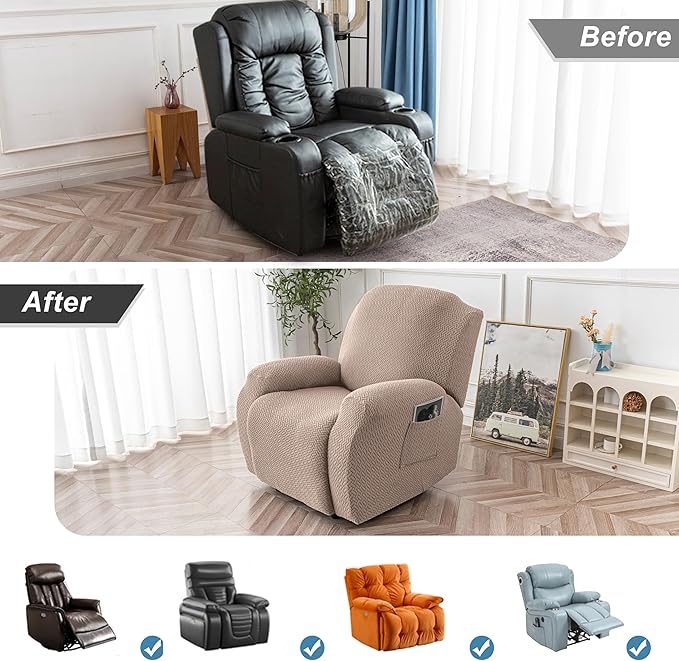 Genina Recliner Chair Covers, Stretch Reclining Chair Cover, Recliner Sofa