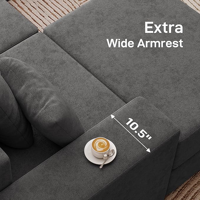 Living&Giving 101" U-Shaped Cloud Sectional Couch
