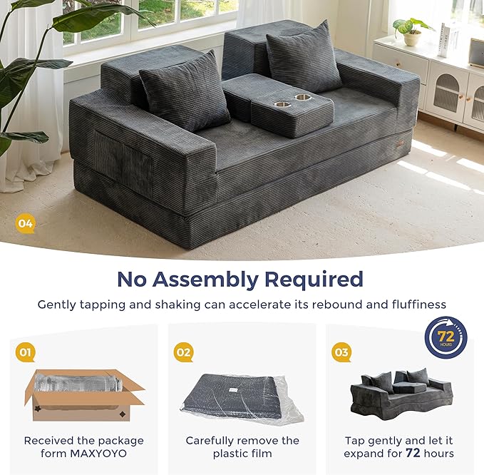MAXYOYO Convertible Sofa Bed, Folding Sleeper Chair