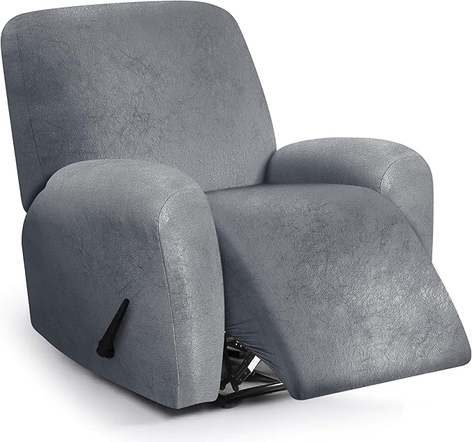 ANARACHON Leather Look Recliner Chair Covers, 4-Pieces Stretch Recliner Cover