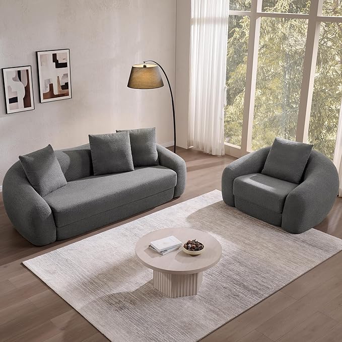 SICOTAS 49.9" Curved Convertible Sofa Couch Bed