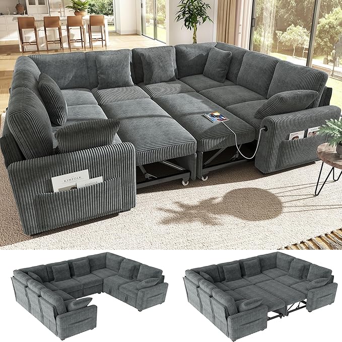Ihanherry 8-Seater Large Sectional Sofa Bed