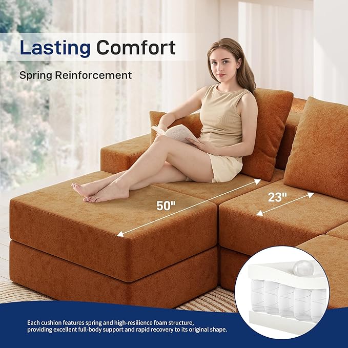 Living&Giving 101" U-Shaped Cloud Sectional Couch
