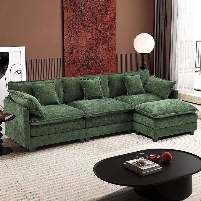 Ihanherry 111.4" L Shaped Modern Sofa Modular Sectional Cloud Couch