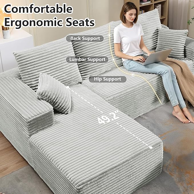 107.5" Cloud Sectional Couch