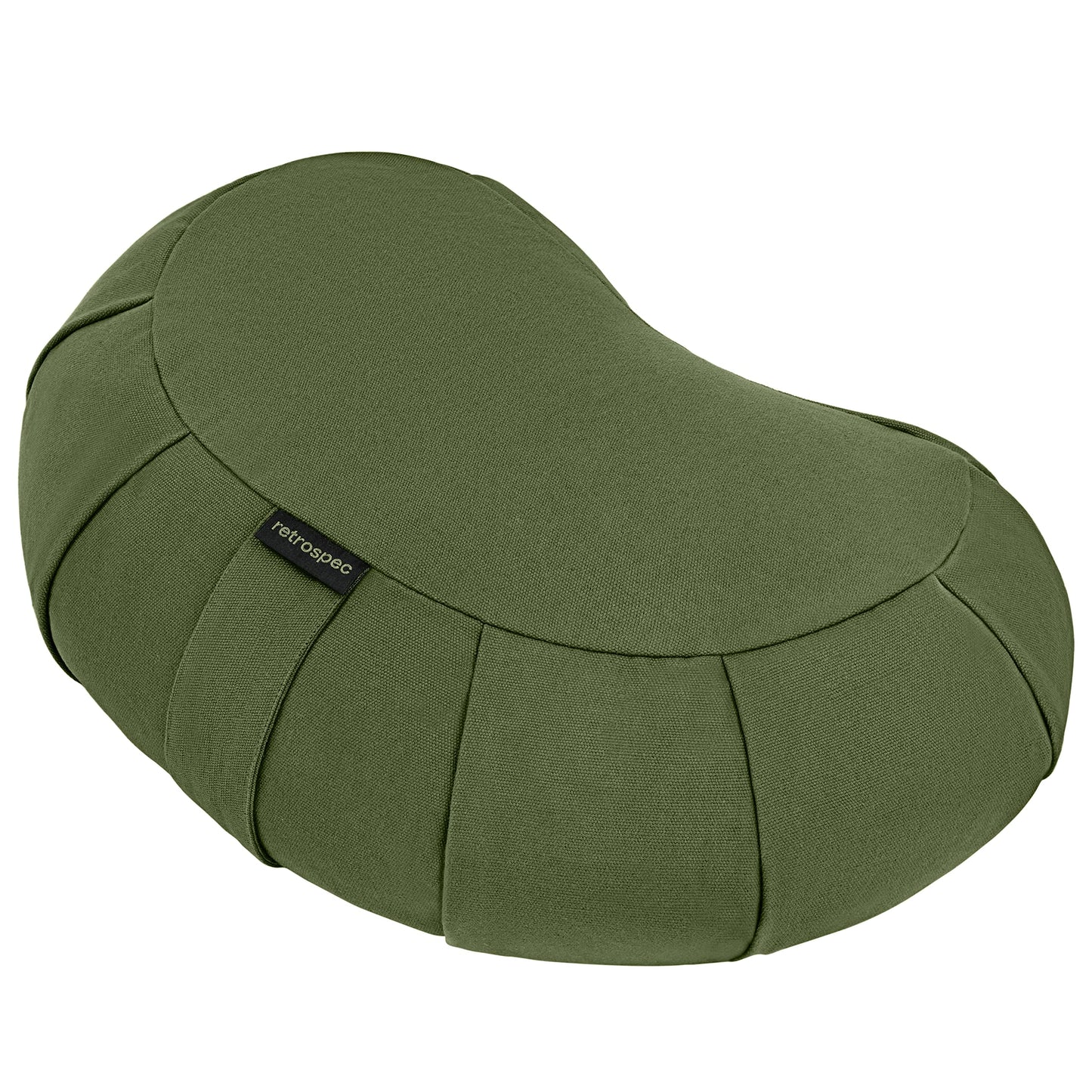 Retrospec Sedona Zafu Meditation Cushion With Buckwheat Hull Fill - Adjustable Yoga & Pilates Support Pillow - 17in Crescent Cotton Cover With Handle