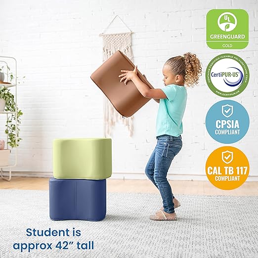ECR4Kids SoftZone Toddler Modular Stool Seating Set, Classroom Furniture