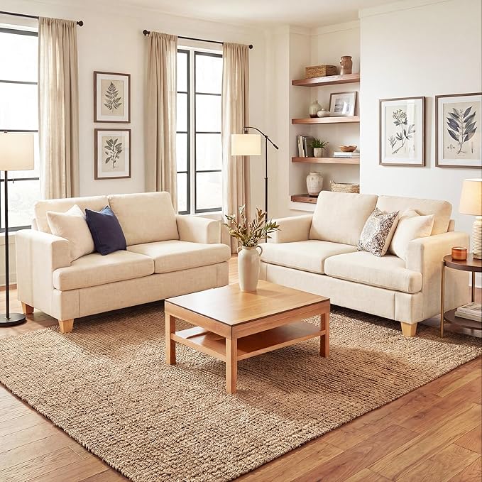 YOUDENOVA 2 Piece Set Comfy Sofa Couch, Loveseat Sofa * 2