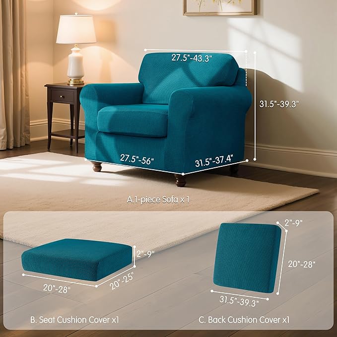 subrtex 3 Pieces Sofa Slipcover Sets