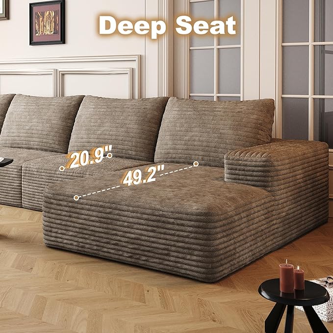 136" Sectional Couches for Living Room Cloud Couch Sofa