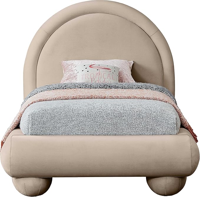 Meridian Furniture MadridTaupe-T Madrid Collection Art Deco Twin Bed