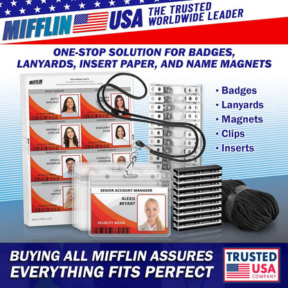 Mifflin-USA Card Protector (4x3 Inch, Clear, Bulk 10 Pack) Quick Load Horizontal No Zipper Name ID Badge Holder…