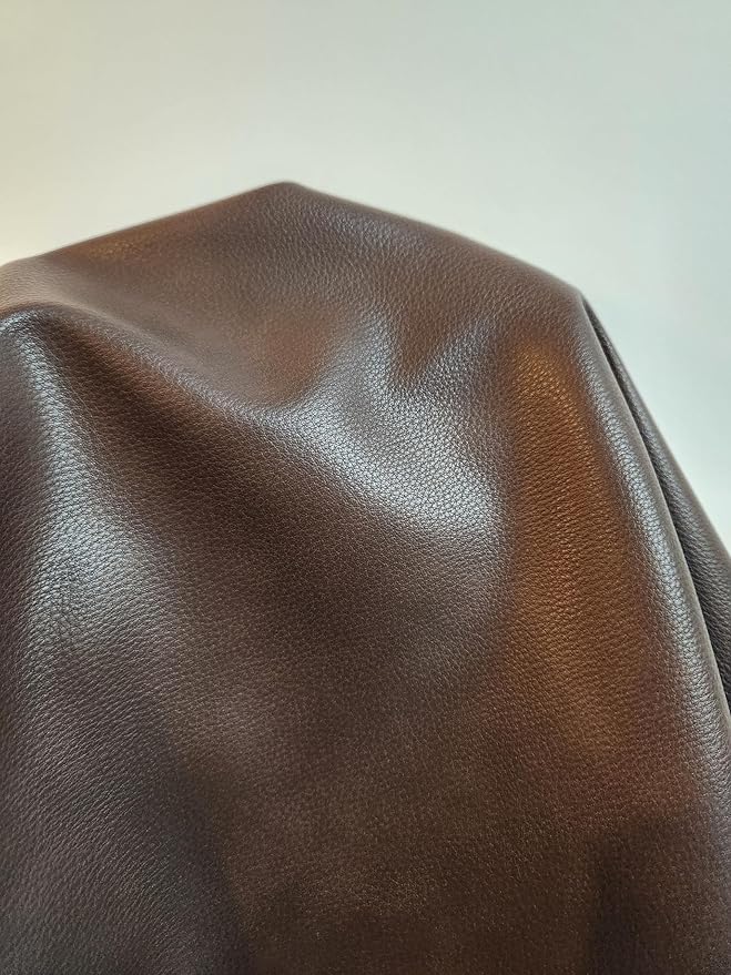 NAT Leathers | Cacao Brown Pebblegrain Soft Faux Vegan Leather PU | 5 Yards Cut