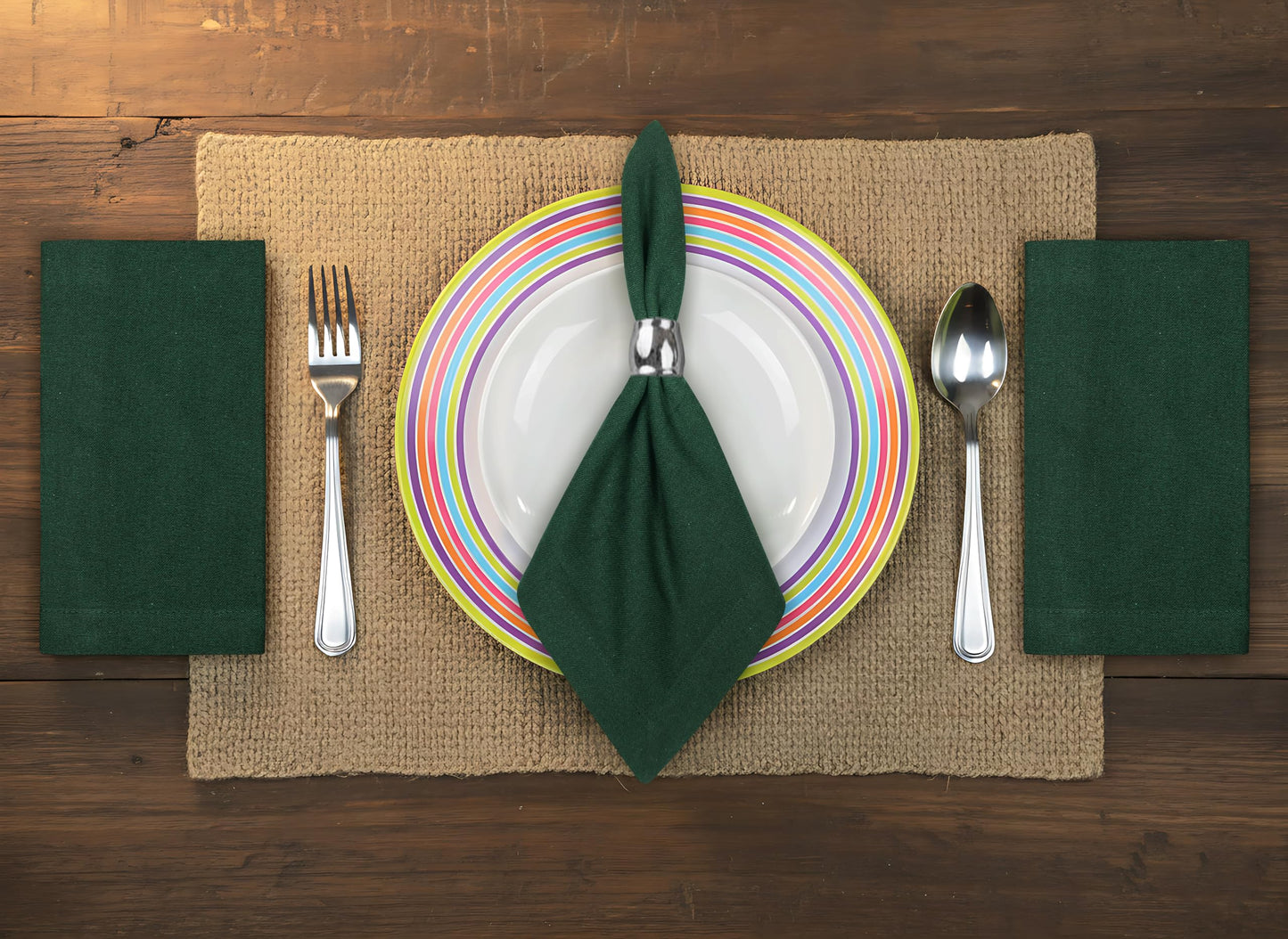 Peperhomia 18x18 Cloth Napkins 12 Pack Cotton Dinner Napkins Soft,Washable & Eco-Friendly Table Napkins Everyday Use,Restaurants & Events Durable Plain Table Decor 46 x 46 cm Forest Green