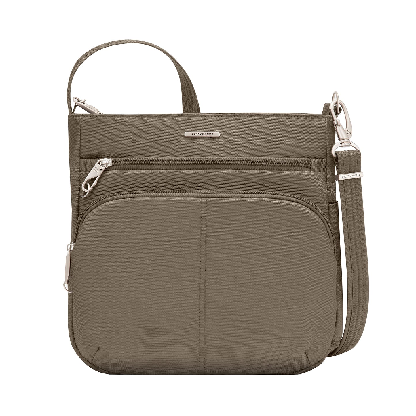 Travelon Anti-theft Classic N/S Crossbody Cross Body Bag, Brown, One Size, Travelon Anti-theft Classic N/S Crossbody