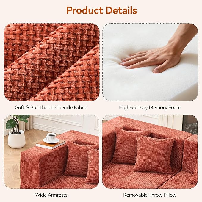 MONVANE Modular Sectional Cloud Couch