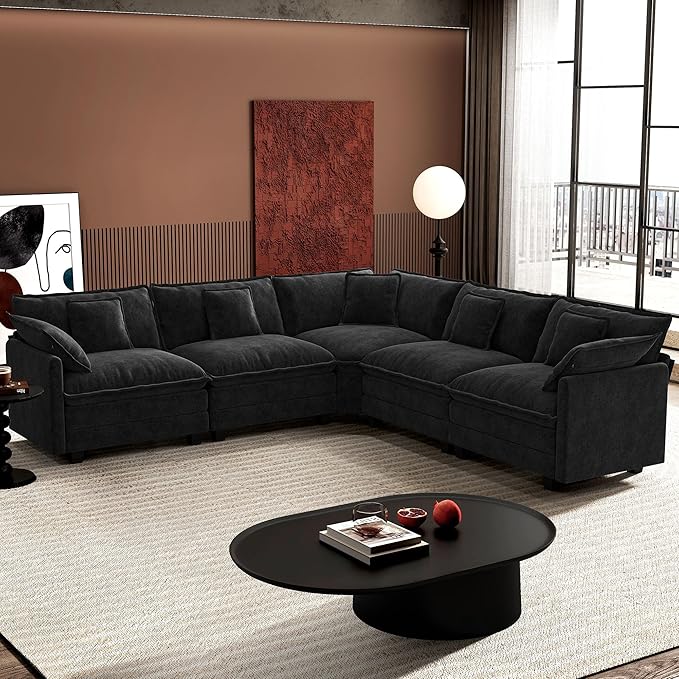 Ihanherry 114" V-Shaped Modern Sofa Modular Sectional Cloud Couch