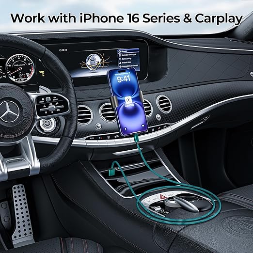 Basesailor for iPhone 17 16 Pro Max Car Carplay Cable 3Pack 3.3/6.6/10FT,USB A to USB C Car Charger Cord for iPad 10 Air 4 5,Mini 6 7,Apple 15 Plus,Samsung Galaxy S24 S25,Z Flip Fold,A54 A53 A52 A51