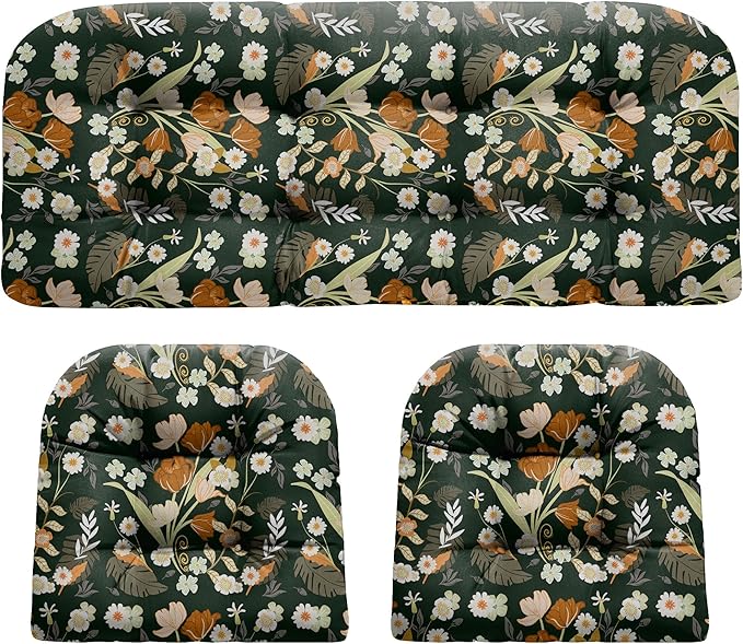 DANGHOOGY Wicker Chair Cushions, Waterproof Outdoor Loveseat Cushions