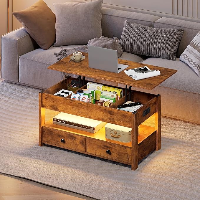 WLIVE Coffee Table, Lift Top Coffee Table