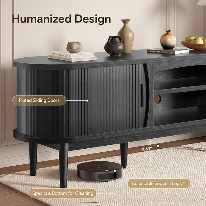 Decofy Mid Century TV Stand for TVs up to 90 Inches, Entertainment Center