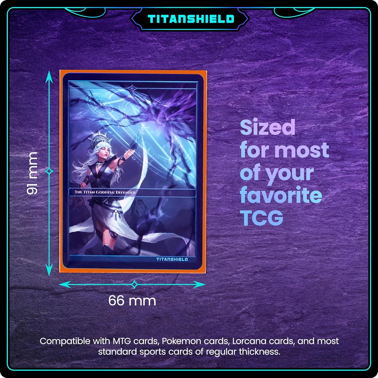 TitanShield (150 Sleeves/Ember Orange) Standard Size Board Game Trading Card Sleeves Deck Protector for MTG, Dropmix