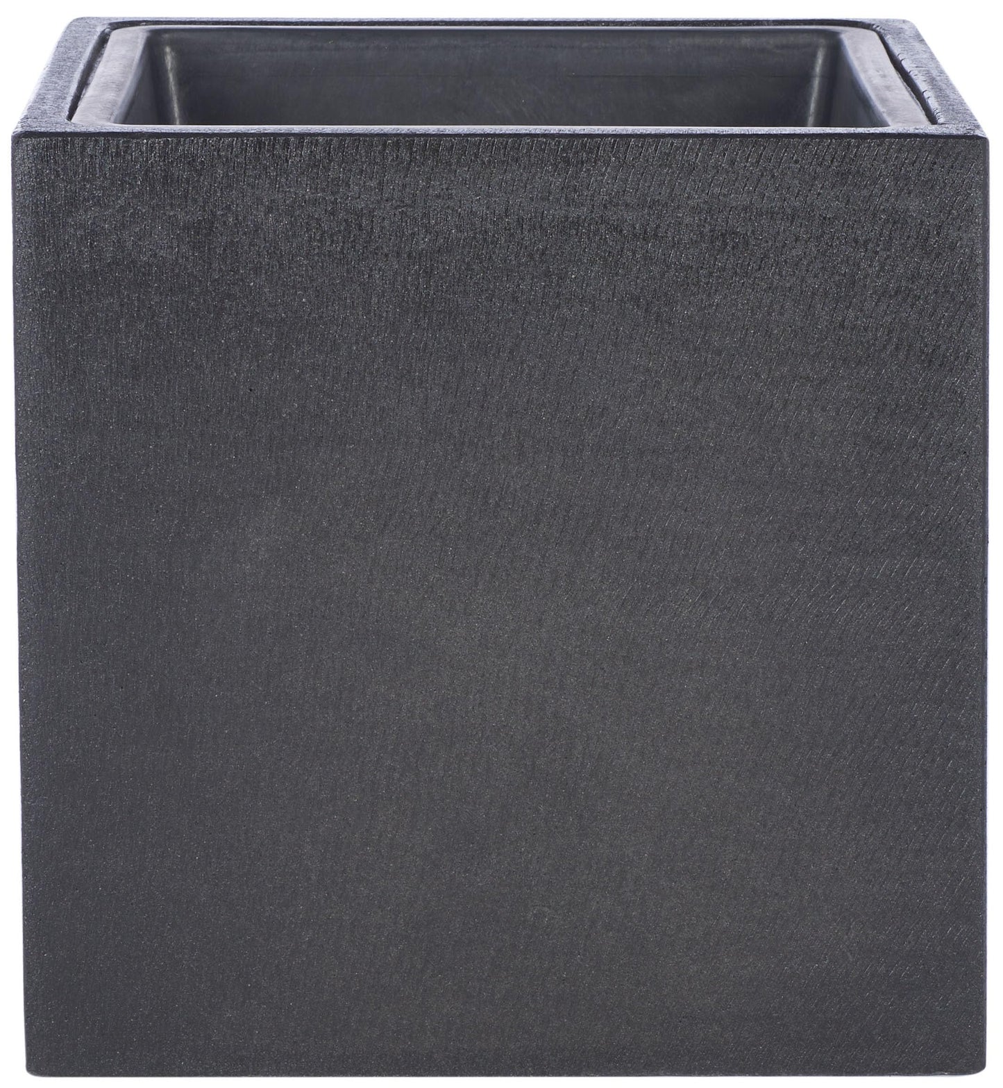 SAFAVIEH Outdoor - Larlen Black Concrete Ficonstone Planter Pot, Frost Resistant Modern Cube Planter for Patio, Deck, Garden, No Drainage, 12.9" W x 12.9" D x 12.9" H (PAT1520A)