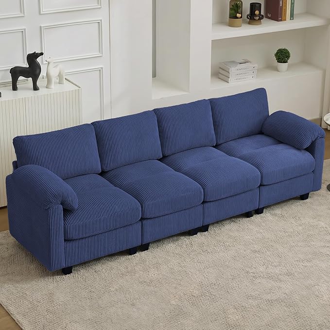 114'' Sectional 4 Seater Couch, Oversized Modular Couches