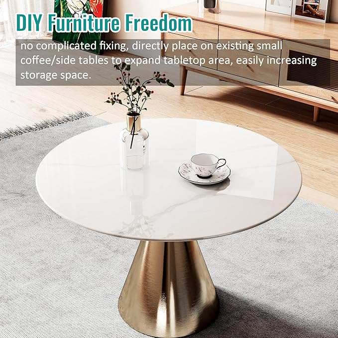 32 Inch Round Tempered Glass Coffee Table Top