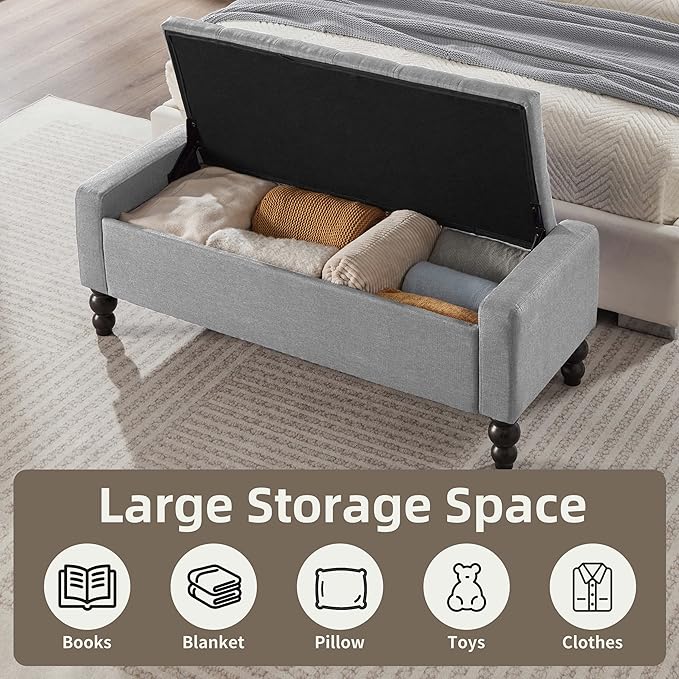 50" W Storage Ottoman Bench