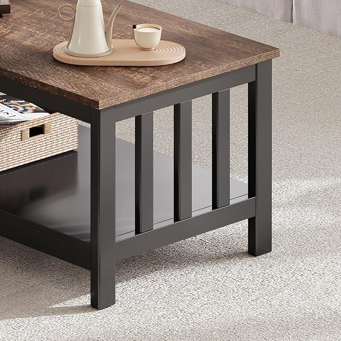 ChooChoo Mission Coffee Table, Wood Living Room Table