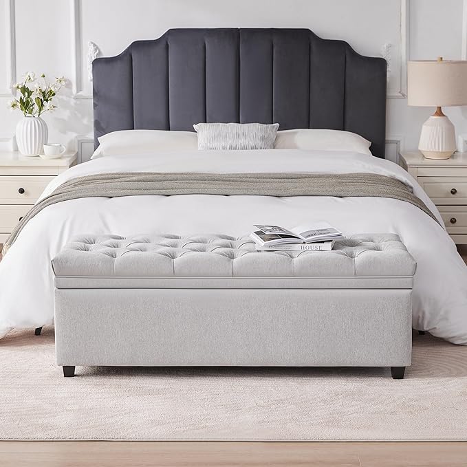 Mangodan 50" Storage Ottoman Bench, Tufted Ottoman