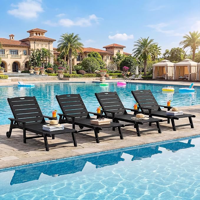 Outdoor Lounge Chair Set of 4