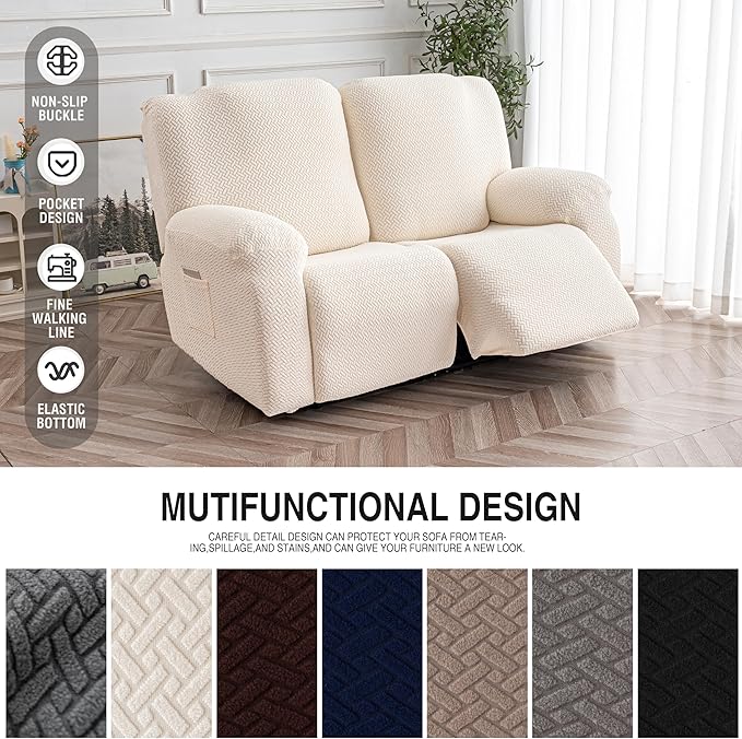 Genina Recliner Loveseat Cover Stretch Couch Covers Sofa slipcover