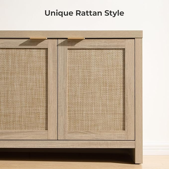 SICOTAS TV Stand for Living Room Boho Entertainment Center for Bedroom