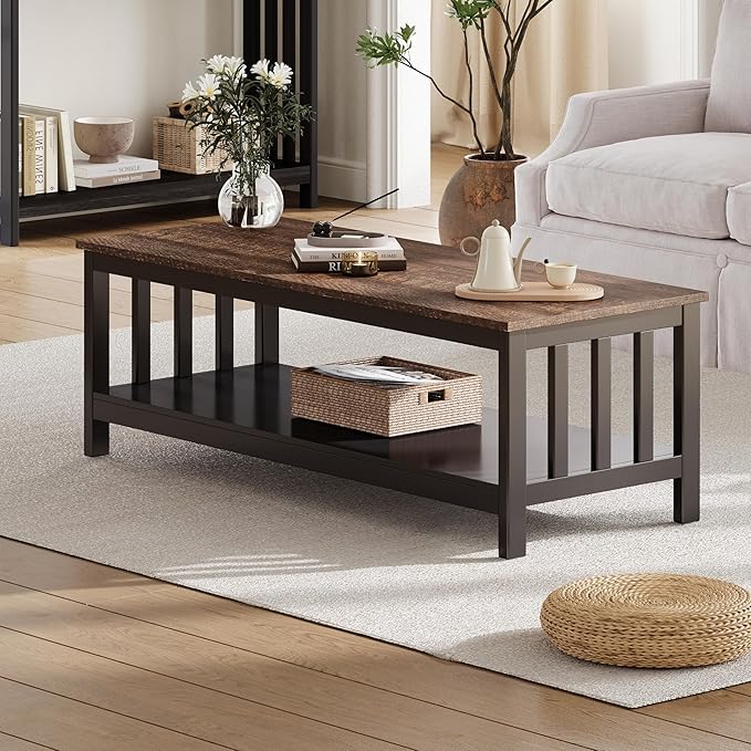 ChooChoo Mission Coffee Table, Wood Living Room Table